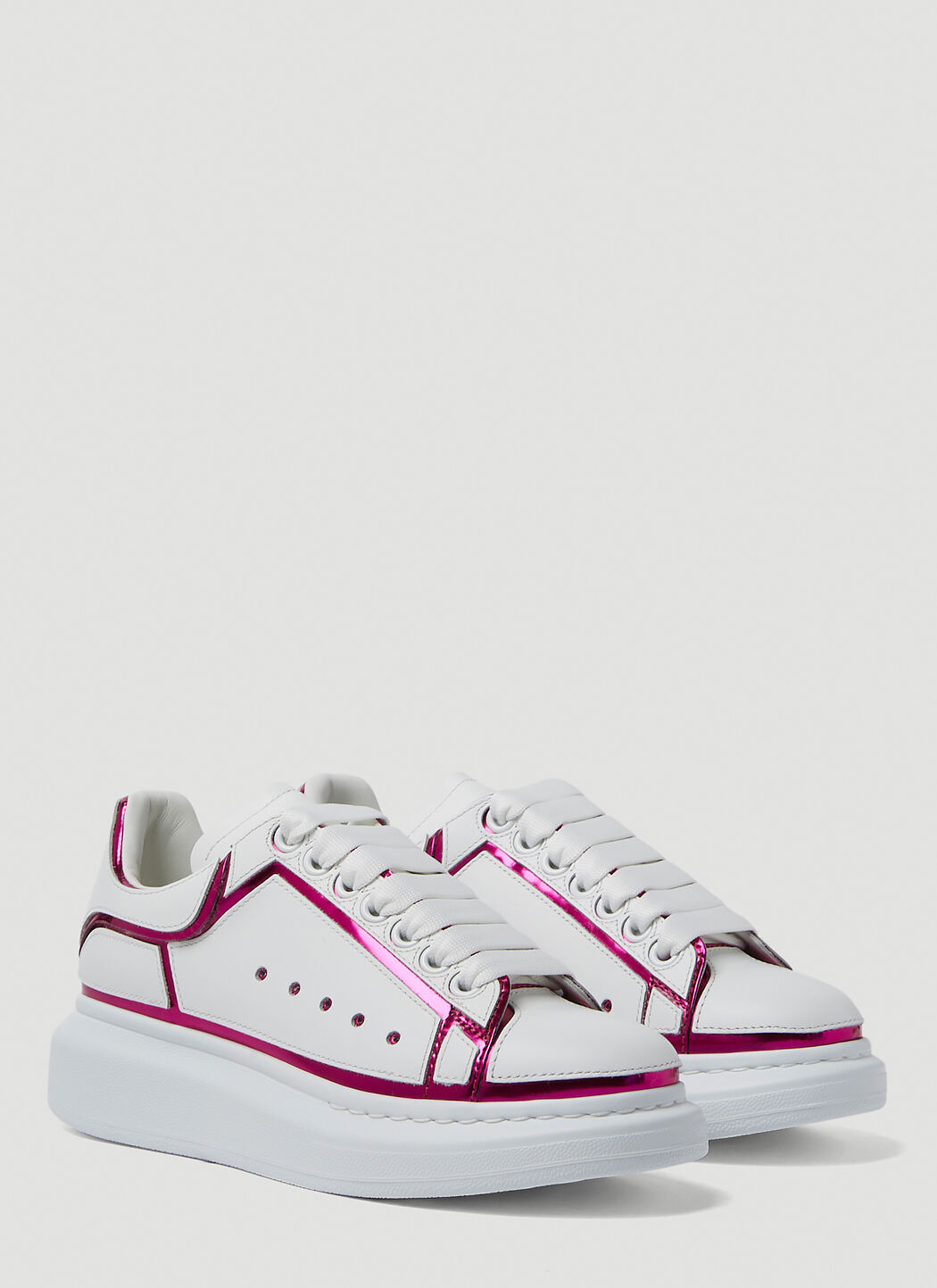 Alexander McQueen Womens Oversized Outline Sneaker (White/Pale Pink/Bl –  Concepts